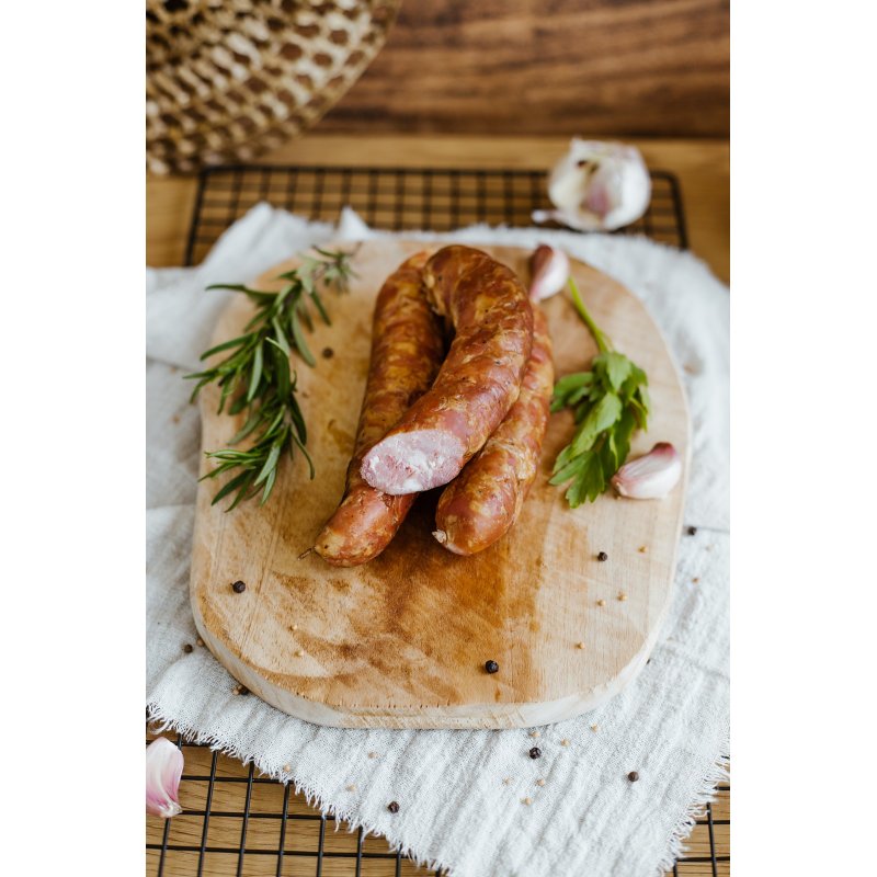 Podlaska kiełbasa cienka wędzona parzona z Kruszewa 400g